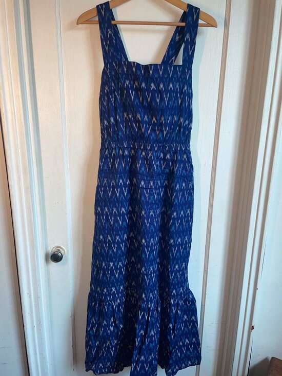 J. Crew Dresses & Skirts - J.Crew Blue Ikat Maxi Dress Size 14